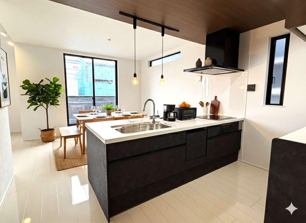 現況の物件写真に、CG による画像処理を行っています。家具、家電、照明器具、小物、カーテン、その他のイメージはCG です。本物件には付帯しません。