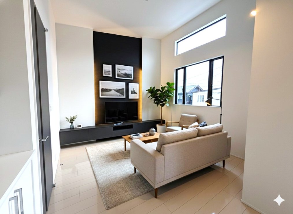 現況の物件写真に、CG による画像処理を行っています。家具、家電、照明器具、小物、カーテン、その他のイメージはCG です。本物件には付帯しません。